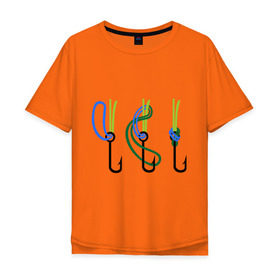 Мужская футболка хлопок Oversize с принтом Рыболовный узел , 100% хлопок | свободный крой, круглый ворот, “спинка” длиннее передней части | крючок | ноживка | рыбаку | рыбалка | рыболов | удочка