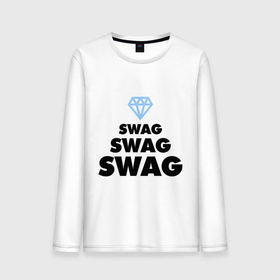 Мужской лонгслив хлопок с принтом Swag Lines Diamond , 100% хлопок |  | 