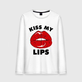 Мужской лонгслив хлопок с принтом Kiss my Lips , 100% хлопок |  | kiss | lips | swag | губы | поцелуй | сваг | свог | свэг