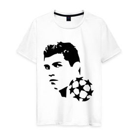Мужская футболка хлопок с принтом C.Ronaldo , 100% хлопок | прямой крой, круглый вырез горловины, длина до линии бедер, слегка спущенное плечо. | football | footballplayer | real madrid | криштиану роналдо | реал мадрилд | футбол | футболерывкашники