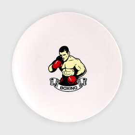 Тарелка с принтом Boxing (бокс) , фарфор | диаметр - 210 мм
диаметр для нанесения принта - 120 мм | boxing | бокс