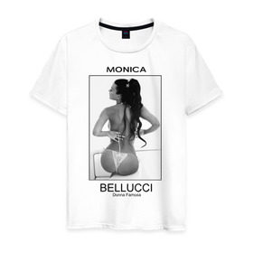 Мужская футболка хлопок с принтом Моника Беллучи , 100% хлопок | прямой крой, круглый вырез горловины, длина до линии бедер, слегка спущенное плечо. | monica bellucci | беллучи | моника | моника беллучи