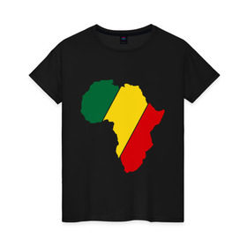 Женская футболка хлопок с принтом Мама Африка , 100% хлопок | прямой крой, круглый вырез горловины, длина до линии бедер, слегка спущенное плечо | Тематика изображения на принте: bob marley | reggae | раста | растаманские | растафари