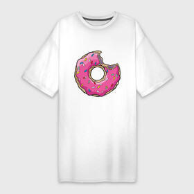 Платье-футболка хлопок с принтом Пончик Гомера ,  |  | для влюбленных | для двоих | для пар | парные | пончики