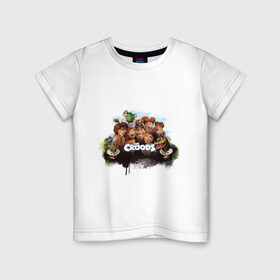 Детская футболка хлопок с принтом The Croods , 100% хлопок | круглый вырез горловины, полуприлегающий силуэт, длина до линии бедер | croods | the croods | крудс | семейка крудс