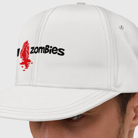 Кепка снепбек с прямым козырьком с принтом i love zombies(я люблю зомби) , хлопок 100% |  | зомби