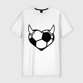 Мужская футболка премиум с принтом Football Love , 92% хлопок, 8% лайкра | приталенный силуэт, круглый вырез ворота, длина до линии бедра, короткий рукав | 