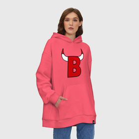 Худи SuperOversize хлопок с принтом B-Bulls , 70% хлопок, 30% полиэстер, мягкий начес внутри | карман-кенгуру, эластичная резинка на манжетах и по нижней кромке, двухслойный капюшон
 | chicago bulls | swag | swag style | быки | одежда сваг | сваг | сваг стиль | свег | свог | свэг | чикаго буллз