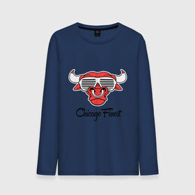 Мужской лонгслив хлопок с принтом Chicago Finest , 100% хлопок |  | bull | bulls | chicago bulls | swag | swag style | бык | одежда сваг | сваг | сваг стиль | свег | свог | свэг | чикаго буллз