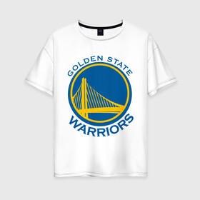 Женская футболка хлопок Oversize с принтом Golden state Warriors , 100% хлопок | свободный крой, круглый ворот, спущенный рукав, длина до линии бедер
 | basketball | golden state warriors | nba | баскетболл | лого баскетбольных клубов | нба