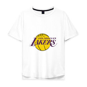 Мужская футболка хлопок Oversize с принтом LA Lakers , 100% хлопок | свободный крой, круглый ворот, “спинка” длиннее передней части | basketball | lakers | media | nba | toplanding | баскетболл | лейкерс | лого баскетбольных клубов | лос анджелес | нба