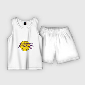 Детская пижама с шортами хлопок с принтом LA Lakers ,  |  | basketball | lakers | media | nba | toplanding | баскетболл | лейкерс | лого баскетбольных клубов | лос анджелес | нба