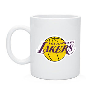Кружка с принтом LA Lakers , керамика | объем — 330 мл, диаметр — 80 мм. Принт наносится на бока кружки, можно сделать два разных изображения | basketball | lakers | media | nba | toplanding | баскетболл | лейкерс | лого баскетбольных клубов | лос анджелес | нба