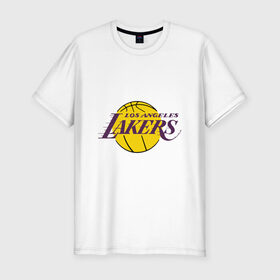 Мужская футболка премиум с принтом LA Lakers , 92% хлопок, 8% лайкра | приталенный силуэт, круглый вырез ворота, длина до линии бедра, короткий рукав | basketball | lakers | media | nba | toplanding | баскетболл | лейкерс | лого баскетбольных клубов | лос анджелес | нба