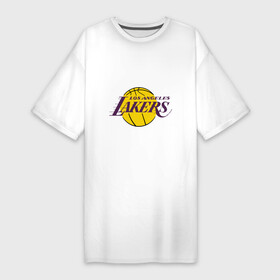 Платье-футболка хлопок с принтом LA Lakers ,  |  | basketball | lakers | media | nba | toplanding | баскетболл | лейкерс | лого баскетбольных клубов | лос анджелес | нба