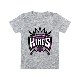 Детская футболка хлопок с принтом Sacramento , 100% хлопок | круглый вырез горловины, полуприлегающий силуэт, длина до линии бедер | basketball | nba | баскетболл | лого баскетбольных клубов | нба | сакраменто кингс
