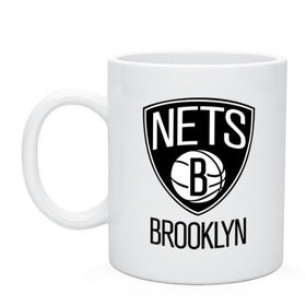 Кружка с принтом Nets Brooklyn , керамика | объем — 330 мл, диаметр — 80 мм. Принт наносится на бока кружки, можно сделать два разных изображения | бруклин