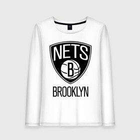 Женский лонгслив хлопок с принтом Nets Brooklyn , 100% хлопок |  | бруклин