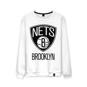 Мужской свитшот хлопок с принтом Nets Brooklyn , 100% хлопок |  | Тематика изображения на принте: бруклин