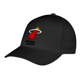 Бейсболка с принтом Miami Heat-logo , 100% хлопок | классический козырек, металлическая застежка-регулятор размера | Тематика изображения на принте: basketball | nba | баскетболл | лого баскетбольных клубов | майами | нба