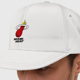 Кепка снепбек с прямым козырьком с принтом Miami Heat-logo , хлопок 100% |  | basketball | nba | баскетболл | лого баскетбольных клубов | майами | нба