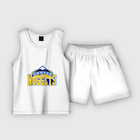 Детская пижама с шортами хлопок с принтом Denver ,  |  | basketball | nba | баскетболл | денвер наггетс | лого баскетбольных клубов | нба