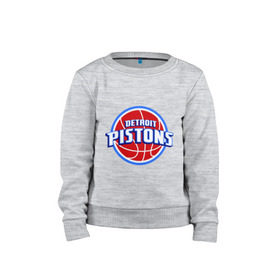 Детский свитшот хлопок с принтом Detroit Pistons - logo , 100% хлопок | круглый вырез горловины, эластичные манжеты, пояс и воротник | basketball | nba | баскетболл | детроит | лого баскетбольных клубов | нба
