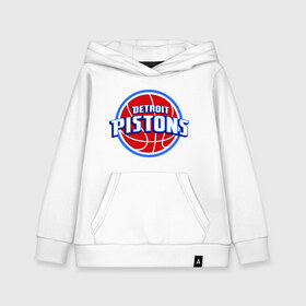 Детская толстовка хлопок с принтом Detroit Pistons - logo , 100% хлопок | Круглый горловой вырез, эластичные манжеты, пояс, капюшен | basketball | nba | баскетболл | детроит | лого баскетбольных клубов | нба