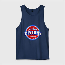 Мужская майка хлопок с принтом Detroit Pistons - logo , 100% хлопок |  | Тематика изображения на принте: basketball | nba | баскетболл | детроит | лого баскетбольных клубов | нба