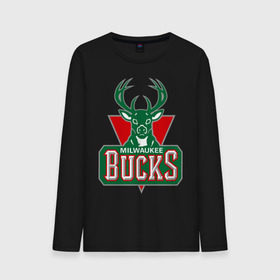 Мужской лонгслив хлопок с принтом Milwaukee Bucks - logo , 100% хлопок |  | basketball | nba | баскетболл | лого баскетбольных клубов | нба