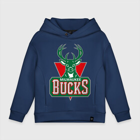 Детское худи Oversize хлопок с принтом Milwaukee Bucks - logo , френч-терри — 70% хлопок, 30% полиэстер. Мягкий теплый начес внутри —100% хлопок | боковые карманы, эластичные манжеты и нижняя кромка, капюшон на магнитной кнопке | Тематика изображения на принте: basketball | nba | баскетболл | лого баскетбольных клубов | нба