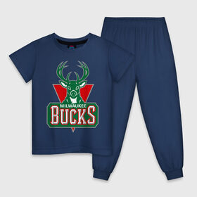 Детская пижама хлопок с принтом Milwaukee Bucks - logo , 100% хлопок |  брюки и футболка прямого кроя, без карманов, на брюках мягкая резинка на поясе и по низу штанин
 | Тематика изображения на принте: basketball | nba | баскетболл | лого баскетбольных клубов | нба