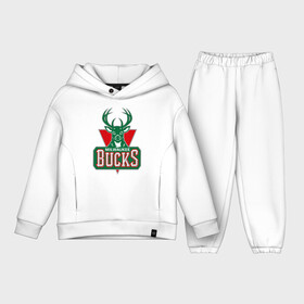 Детский костюм хлопок Oversize с принтом Milwaukee Bucks   logo ,  |  | Тематика изображения на принте: basketball | nba | баскетболл | лого баскетбольных клубов | нба