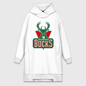 Платье-худи хлопок с принтом Milwaukee Bucks   logo ,  |  | Тематика изображения на принте: basketball | nba | баскетболл | лого баскетбольных клубов | нба