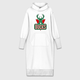 Платье удлиненное хлопок с принтом Milwaukee Bucks   logo ,  |  | Тематика изображения на принте: basketball | nba | баскетболл | лого баскетбольных клубов | нба