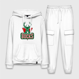 Мужской костюм хлопок с толстовкой с принтом Milwaukee Bucks   logo ,  |  | Тематика изображения на принте: basketball | nba | баскетболл | лого баскетбольных клубов | нба