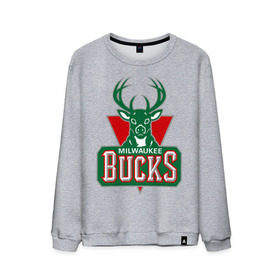 Мужской свитшот хлопок с принтом Milwaukee Bucks - logo , 100% хлопок |  | basketball | nba | баскетболл | лого баскетбольных клубов | нба