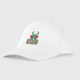 Детская бейсболка с принтом Milwaukee Bucks - logo , 100% хлопок | классический козырек, металлическая застежка-регулятор размера | basketball | nba | баскетболл | лого баскетбольных клубов | нба