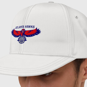 Кепка снепбек с прямым козырьком с принтом Atlanta Hawks - logo , хлопок 100% |  | 