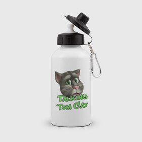 Бутылка спортивная с принтом Talking Tom Cat , металл | емкость — 500 мл, в комплекте две пластиковые крышки и карабин для крепления | Тематика изображения на принте: говорящий кот том | игровые приложения | игры