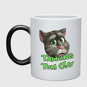 Кружка хамелеон с принтом Talking Tom Cat , керамика | меняет цвет при нагревании, емкость 330 мл | говорящий кот том | игровые приложения | игры