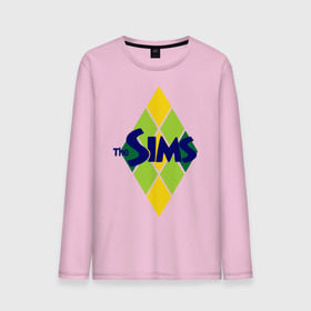 Мужской лонгслив хлопок с принтом The Sims rhombus , 100% хлопок |  | игры | компьютерные игры | симс | симы
