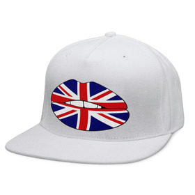 Кепка снепбек с прямым козырьком с принтом Britain lips , хлопок 100% |  | england | great britain | lips | англия | британия | британский флаг | великобритания | губы | поцелуй