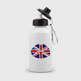 Бутылка спортивная с принтом Britain lips , металл | емкость — 500 мл, в комплекте две пластиковые крышки и карабин для крепления | Тематика изображения на принте: england | great britain | lips | англия | британия | британский флаг | великобритания | губы | поцелуй