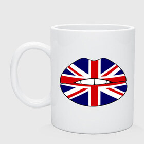 Кружка с принтом Britain lips , керамика | объем — 330 мл, диаметр — 80 мм. Принт наносится на бока кружки, можно сделать два разных изображения | england | great britain | lips | англия | британия | британский флаг | великобритания | губы | поцелуй