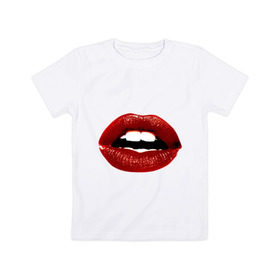 Детская футболка хлопок с принтом Pop art lips , 100% хлопок | круглый вырез горловины, полуприлегающий силуэт, длина до линии бедер | поп арт