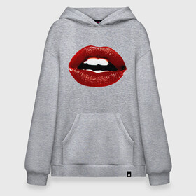 Худи SuperOversize хлопок с принтом Pop art lips , 70% хлопок, 30% полиэстер, мягкий начес внутри | карман-кенгуру, эластичная резинка на манжетах и по нижней кромке, двухслойный капюшон
 | поп арт