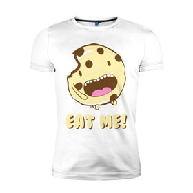 Мужская футболка премиум с принтом Eat me! I`m Cake! , 92% хлопок, 8% лайкра | приталенный силуэт, круглый вырез ворота, длина до линии бедра, короткий рукав | eat me | девушкам | для девушек | животные | мило | парные | пирожное | съешь меня
