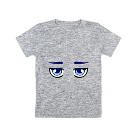 Детская футболка хлопок с принтом Синие аниме глаза , 100% хлопок | круглый вырез горловины, полуприлегающий силуэт, длина до линии бедер | anime | аниме | взгляд | глаза | лицо | синие глаза