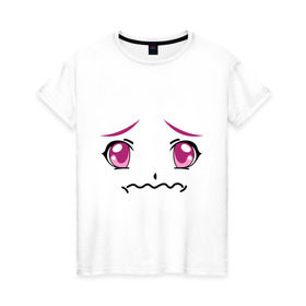 Женская футболка хлопок с принтом Розовые аниме глаза , 100% хлопок | прямой крой, круглый вырез горловины, длина до линии бедер, слегка спущенное плечо | anime | аниме | взгляд | глаза | лицо | розовые глаза